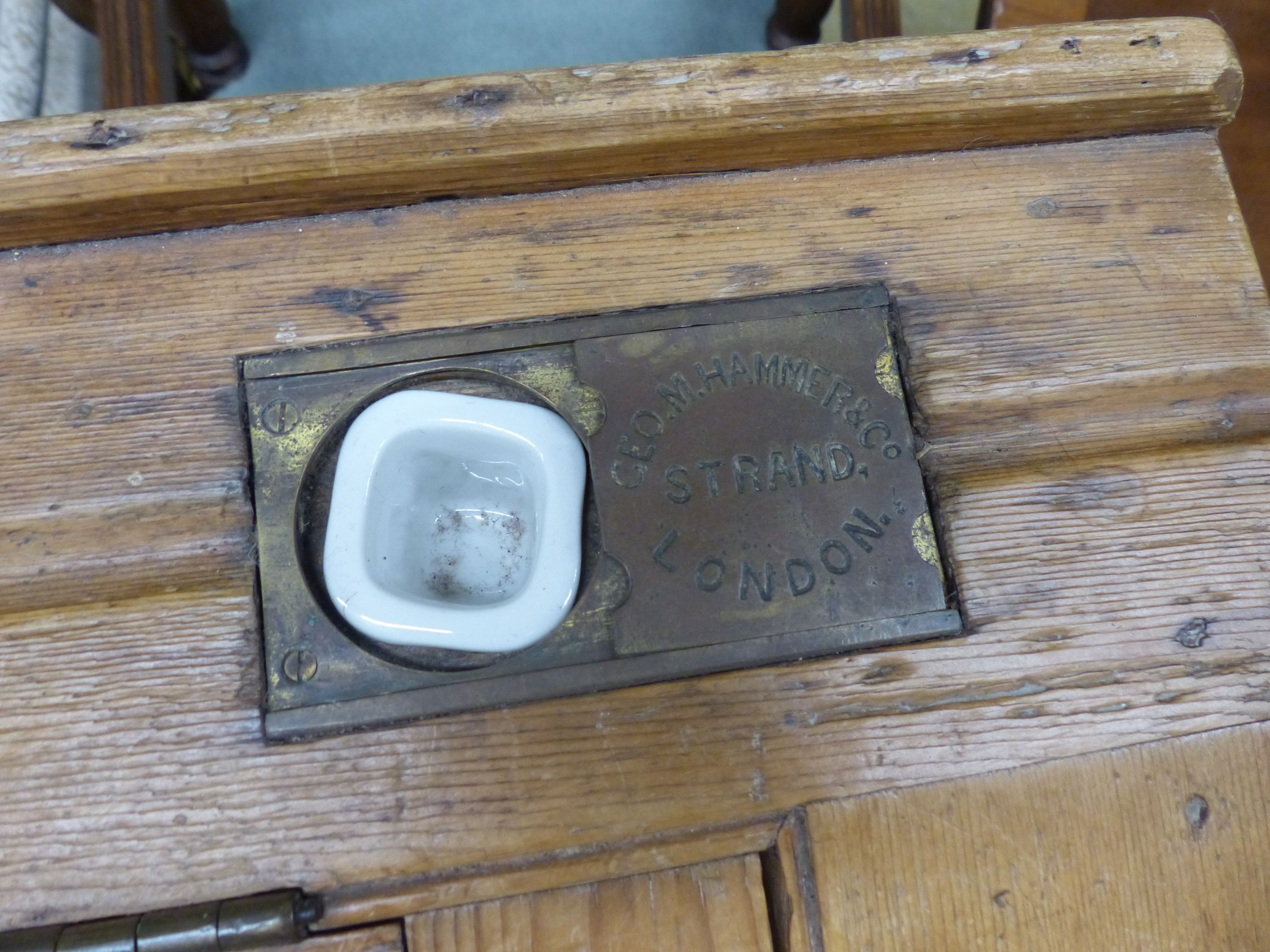 A Victorian pine clerk's desk